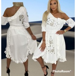 Biele šaty Paparazzi Fashion